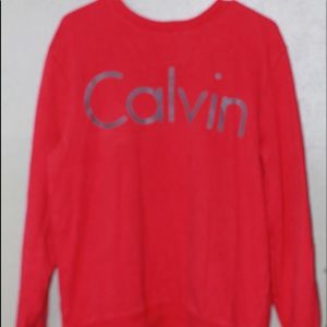 Red Calvin Klein sweatshirt